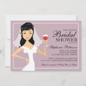 Modern Bride Wine Theme Bridal Shower Kaart (Voorkant)