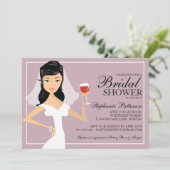 Modern Bride Wine Theme Bridal Shower Kaart (Staand voorkant)