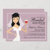 Modern Bride Wine Theme Bridal Shower Kaart (Voorkant / Achterkant)