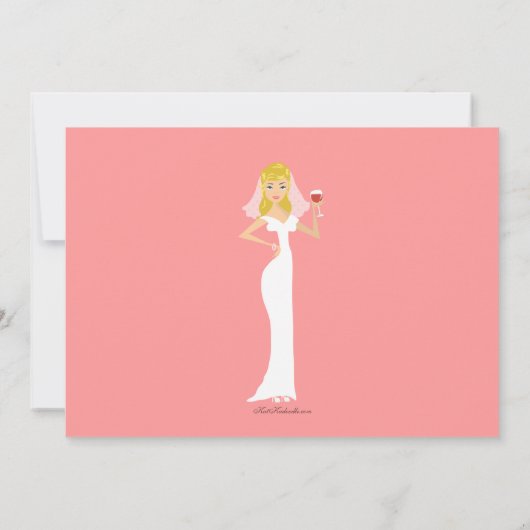 Modern Bride Wine Theme Bridal Shower Kaart (Achterkant)