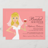 Modern Bride Wine Theme Bridal Shower Kaart (Voorkant / Achterkant)