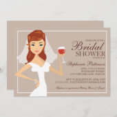 Modern Bride Wine Theme Bridal Shower Kaart (Voorkant / Achterkant)