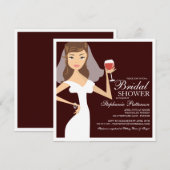 Modern Bride Wine Theme Bridal Shower Kaart (Voorkant / Achterkant)