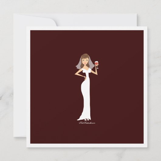 Modern Bride Wine Theme Bridal Shower Kaart (Achterkant)