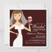 Modern Bride Wine Theme Bridal Shower Kaart (Voorkant)