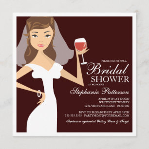 Modern Bride Wine Theme Bridal Shower Kaart