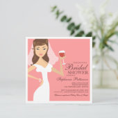 Modern Bride Wine Theme Bridal Shower Kaart (Staand voorkant)