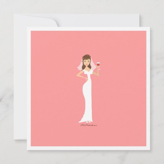 Modern Bride Wine Theme Bridal Shower Kaart (Achterkant)