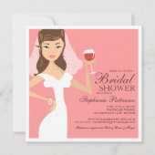 Modern Bride Wine Theme Bridal Shower Kaart (Voorkant)