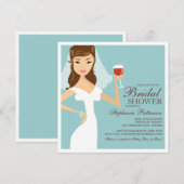 Modern Bride Wine Theme Bridal Shower Kaart (Voorkant / Achterkant)