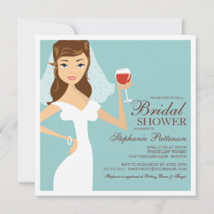 Modern Bride Wine Theme Bridal Shower Kaart