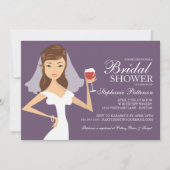Modern Bride Wine Theme Bridal Shower Kaart (Voorkant)