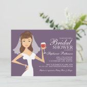 Modern Bride Wine Theme Bridal Shower Kaart (Staand voorkant)