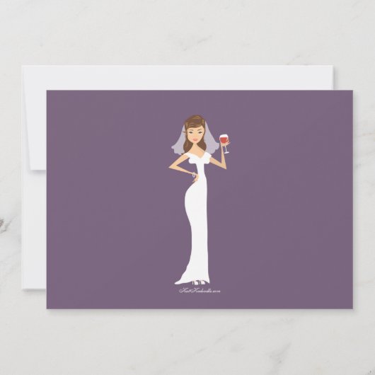 Modern Bride Wine Theme Bridal Shower Kaart (Achterkant)