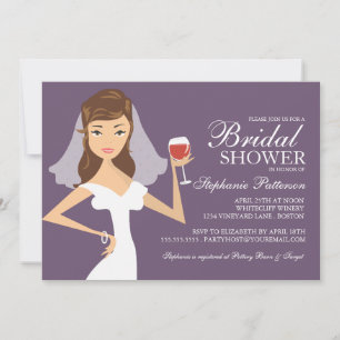 Modern Bride Wine Theme Bridal Shower Kaart