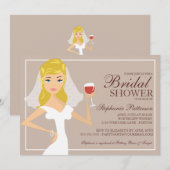 Modern Bride Wine Theme Bridal Shower Kaart (Voorkant / Achterkant)