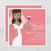 Modern Bride Wine Theme Bridal Shower Kaart (Voorkant / Achterkant)