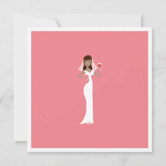 Modern Bride Wine Theme Bridal Shower Kaart (Achterkant)