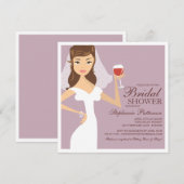 Modern Bride Wine Theme Bridal Shower Kaart (Voorkant / Achterkant)