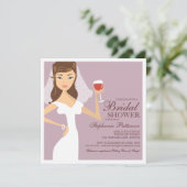 Modern Bride Wine Theme Bridal Shower Kaart (Staand voorkant)