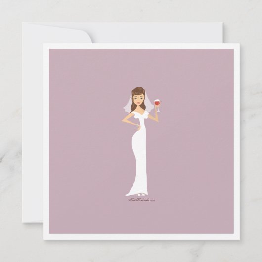 Modern Bride Wine Theme Bridal Shower Kaart (Achterkant)