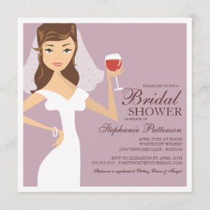 Modern Bride Wine Theme Bridal Shower Kaart