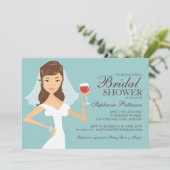Modern Bride Wine Theme Bridal Shower Kaart (Staand voorkant)