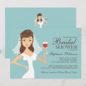 Modern Bride Wine Theme Bridal Shower Kaart (Voorkant / Achterkant)