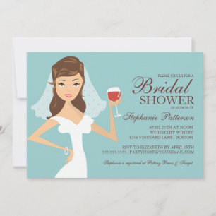 Modern Bride Wine Theme Bridal Shower Kaart