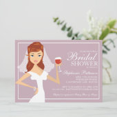 Modern Bride Wine Theme Bridal Shower Kaart (Staand voorkant)