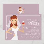 Modern Bride Wine Theme Bridal Shower Kaart (Voorkant / Achterkant)