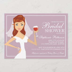 Modern Bride Wine Theme Bridal Shower Kaart