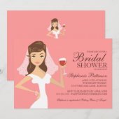 Modern Bride Wine Theme Bridal Shower Kaart (Voorkant / Achterkant)