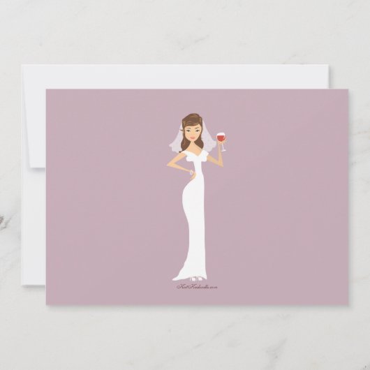 Modern Bride Wine Theme Bridal Shower Kaart (Achterkant)