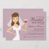 Modern Bride Wine Theme Bridal Shower Kaart (Voorkant / Achterkant)