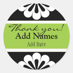 Modern Bride Zwart-wit Favor Sticker