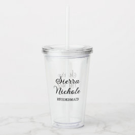Modern Bridesmaid Bridal Party Gifts Acryl Drinkbeker