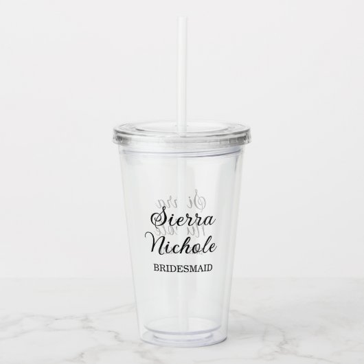 Modern Bridesmaid Bridal Party Gifts Acryl Drinkbeker (Voorkant)