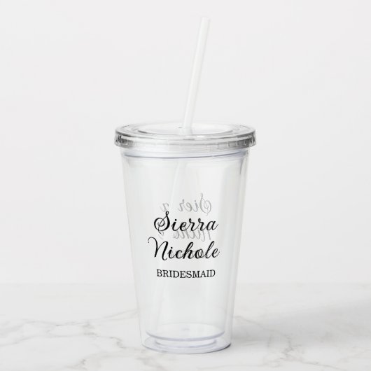 Modern Bridesmaid Bridal Party Gifts Acryl Drinkbeker (Achterkant)