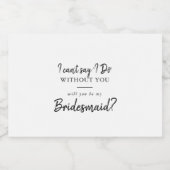 Modern Bridesmaid-voorstel Sparkling Wijnetiket (Enkel label)