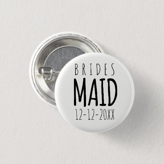 Modern Bridesmaid Wedding Bridal Party Button (Voorkant /achterkant)
