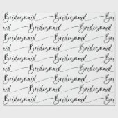 Modern Bridesmaid Wrapping Paper in Black White Cadeaupapier (Vlak)