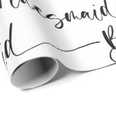 Modern Bridesmaid Wrapping Paper in Black White Cadeaupapier (Rol Hoek)