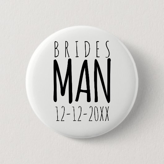 Modern Bridesman Wedding Party Favor Pin Button (Voorkant)
