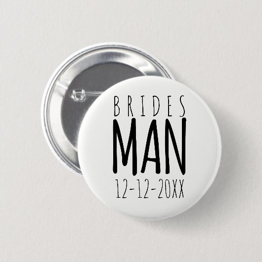 Modern Bridesman Wedding Party Favor Pin Button (Voorkant /achterkant)
