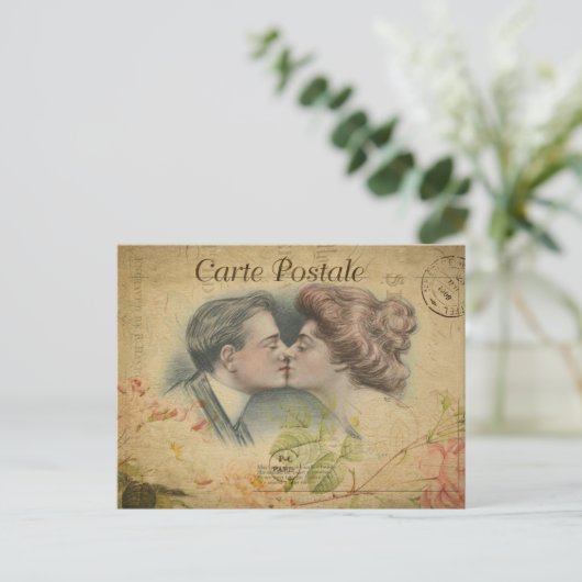 Modern  Briefkaart kus collage (Staand voorkant)