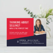 Modern Briefkaart voor de verkoop van onroerend go (Staand voorkant)