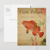 Modern  Briefkaart voor het inkorten van vis (Voorkant / Achterkant)