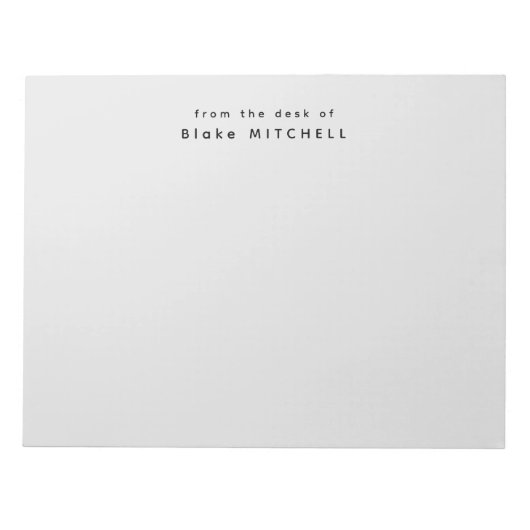 Modern briefpapier met monogram en grijs 'From The Notitieblok (Voorkant)