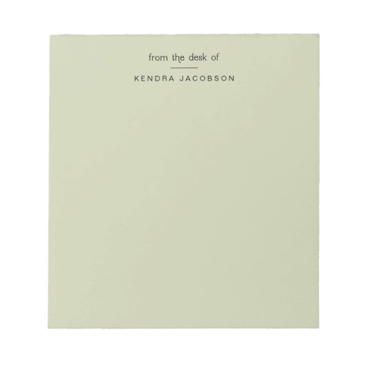 Modern briefpapier met sagegroene kleur van het bu notitieblok (Voorkant)